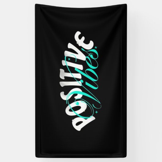 Positief citaat van Vibes Spandoek (Verticaal)