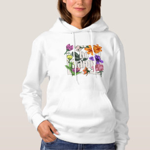 Positief citaat Wees blij en tuinbloemen Hoodie