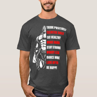 Positief denken aan een dagelijkse gym t-shirt