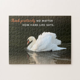 Positief denken aan Swan Jigzaag Puzzle Legpuzzel