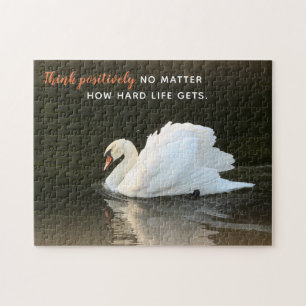Positief denken aan Swan Jigzaag Puzzle Legpuzzel