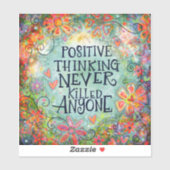 Positief denken bloementrendy inspiratie sticker (Vel)
