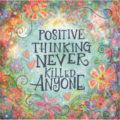 Positief denken bloementrendy inspiratie sticker (Voorkant)