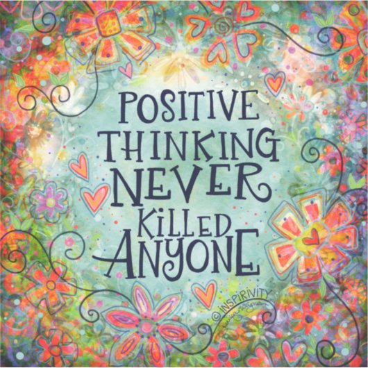 Positief denken  bloementrendy inspiratie sticker (Voorkant)