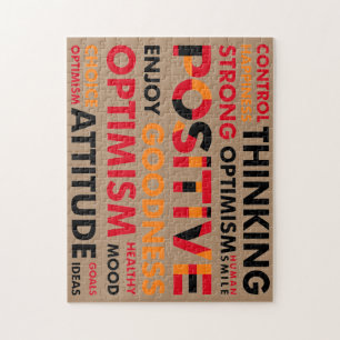 Positief denken en houding legpuzzel