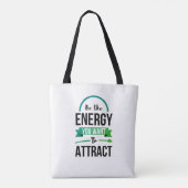 Positief denken Energie Quote Blauwgroen Groen Tote Bag (Achterkant)