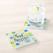 Positief denken glazen onderzetter (Schuin)