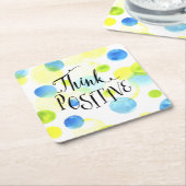 Positief denken kartonnen onderzetters (Schuin)