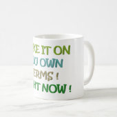 Positief denken logo bericht kleuren groen koffiemok (Voorkant rechts)