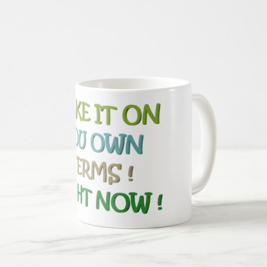 Positief denken logo bericht kleuren groen koffiemok (Voorkant rechts)