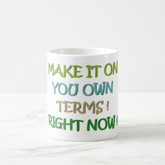 Positief denken logo bericht kleuren groen koffiemok (Center)