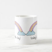 Positief denken + Regenboog: Vandaag is de dag! Koffiemok (Center)