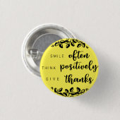 Positief denken ronde button 3,2 cm (Voorkant /achterkant)