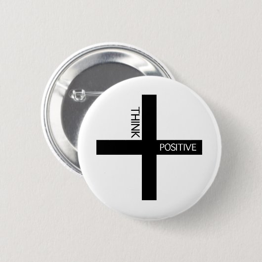 Positief denken ronde button 5,7 cm (Voorkant /achterkant)