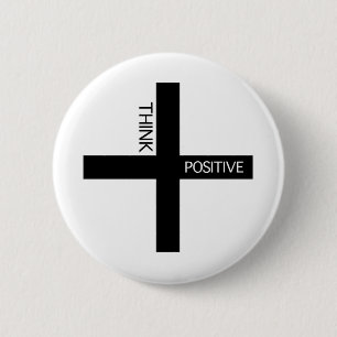 Positief denken ronde button 5,7 cm