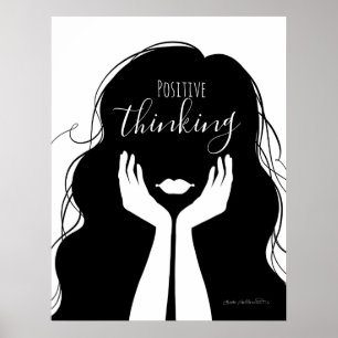 Positief denken - Silhouette Portret Art Poster