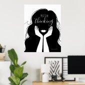 Positief denken - Silhouette Portret Art Poster (Thuiskantoor)