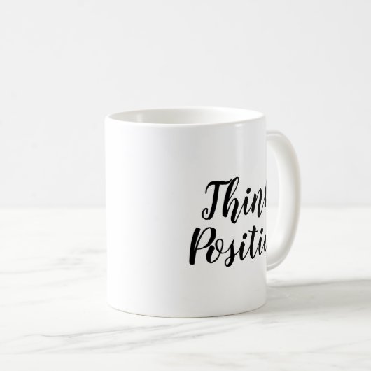 Positief denken | Slogan-Mok | gouden goud Koffiemok (Voorkant rechts)