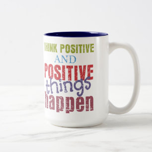 Positief denken tweekleurige koffiemok