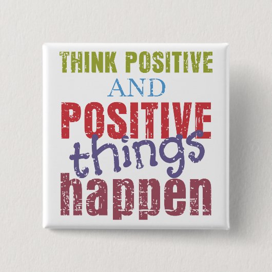 Positief denken vierkante button 5,1 cm (Voorkant)
