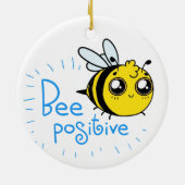 Positief denkende bijen positieve stolling keramisch ornament (Achterkant)