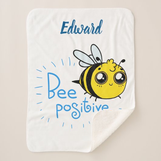 Positief denkende bijen positieve stolling sherpa deken (Voorkant)