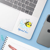 Positief denkende bijen positieve stolling sticker (Laptop met iPhone)