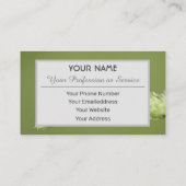 Positief en gelukzalig vedertje voor inzage en ond visitekaartje (Achterkant)