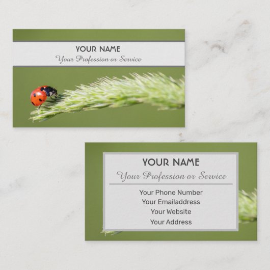 Positief en gelukzalig vedertje voor inzage en ond visitekaartje (Voorkant / Achterkant)