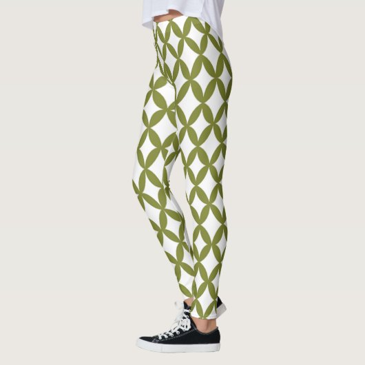 Positief en negatief Olijfgroen Leggings (Links)