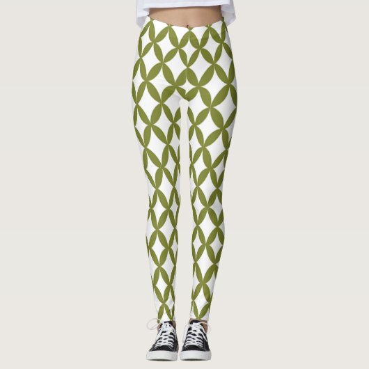 Positief en negatief Olijfgroen Leggings (Voorkant)
