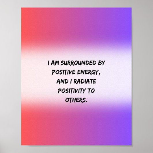 positief energie - Motivatie Quote Poster (Voorkant)