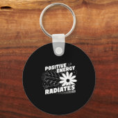 Positief, energie straalt positief citaat inspirat sleutelhanger (Voorkant)