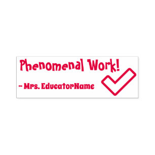 Positief "fenomenaal werk!" Leraar Rubber Stamp Zelfinktende Stempel