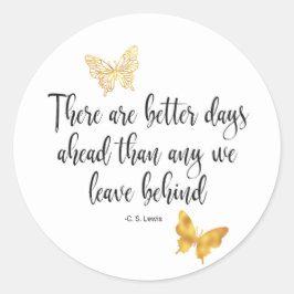 Positief Gezegde citaat met vlinder Ronde Sticker