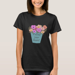 Positief Gezegde Volg je hart bloempot T-shirt