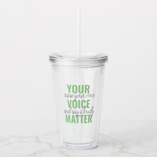 Positief Groen Uw Citaat van de Motivatie van de K Acryl Drinkbeker (Voorkant)