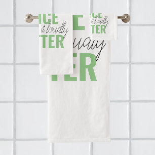 Positief Groen Uw Citaat van de Motivatie van de K Bad Handdoek