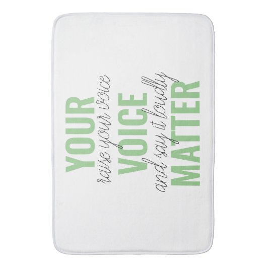 Positief Groen Uw Citaat van de Motivatie van de K Badmat (Voorkant Verticaal)