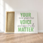 Positief Groen Uw Citaat van de Motivatie van de K Canvas Afdruk<br><div class="desc">Positief Groen Uw Citaat van de Motivatie van de Kwestie van de Stem</div>