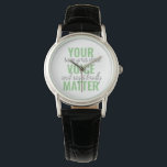 Positief Groen Uw Citaat van de Motivatie van de K Horloge<br><div class="desc">Positief Groen Uw Citaat van de Motivatie van de Kwestie van de Stem</div>