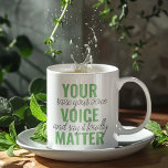 Positief Groen Uw Citaat van de Motivatie van de K Tweekleurige Koffiemok<br><div class="desc">Positief Groen Uw Citaat van de Motivatie van de Kwestie van de Stem</div>