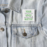 Positief Groen Uw Citaat van de Motivatie van de K Vierkante Button 5,1 Cm<br><div class="desc">Positief Groen Uw Citaat van de Motivatie van de Kwestie van de Stem</div>