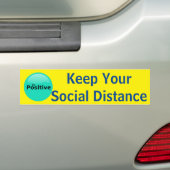 Positief Inhoudteken Sociale Afstand behouden Bumpersticker (Op auto)