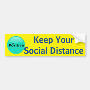 Positief Inhoudteken Sociale Afstand behouden Bumpersticker