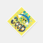 Positief inspirerend citaat levendig zomergeel servet (Hoek)