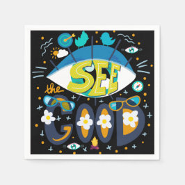 Positief inspirerend citaat levendige zomer zwart servet