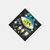 Positief inspirerend citaat levendige zomer zwart servet (Hoek)