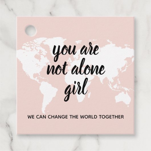 Positief Je Bent Niet Alleen Meisje Motivatie Spre Bedankjes Labels (Voorkant)