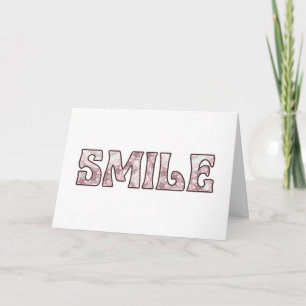 Positief lettertype-ontwerp met glimlach kaart